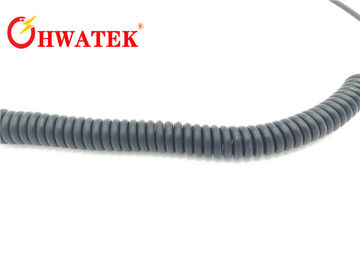 Shielded Retractable Spiral Power Cable With Outer PUR Sheath For Vehicle